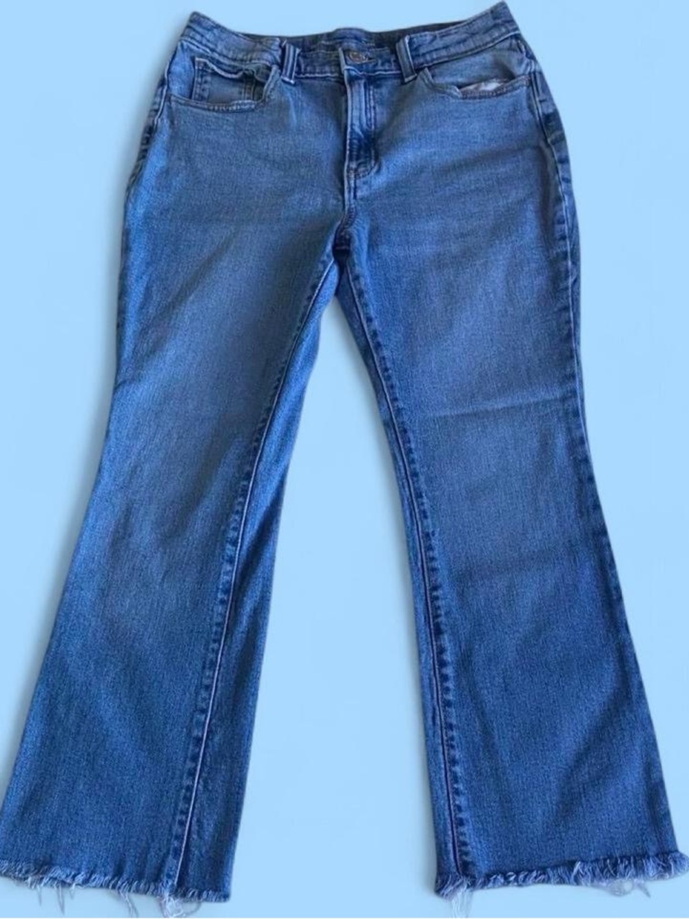 Medium Wash Flared High-Waist Jeans